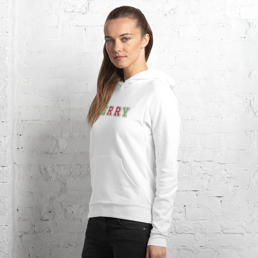 merry embroidered lightweight hoodie