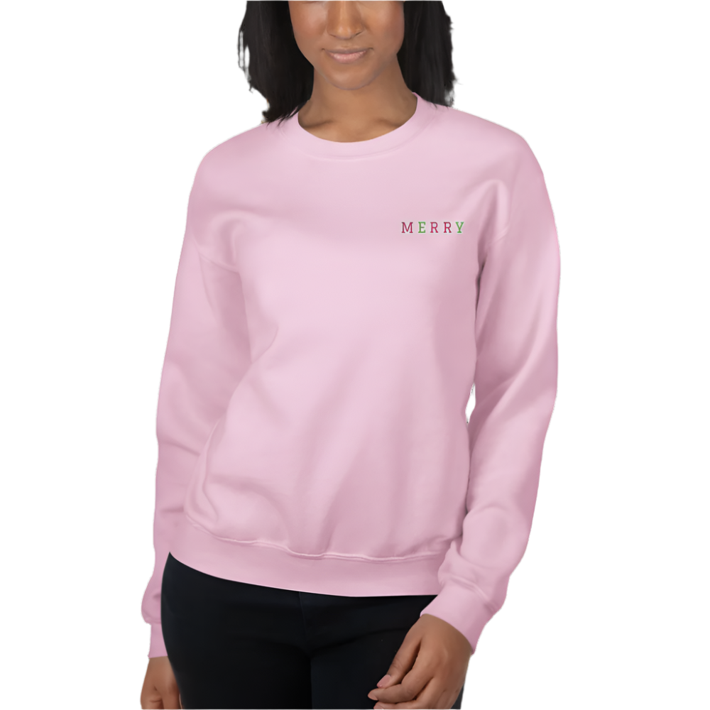 merry embroidered sweatshirt