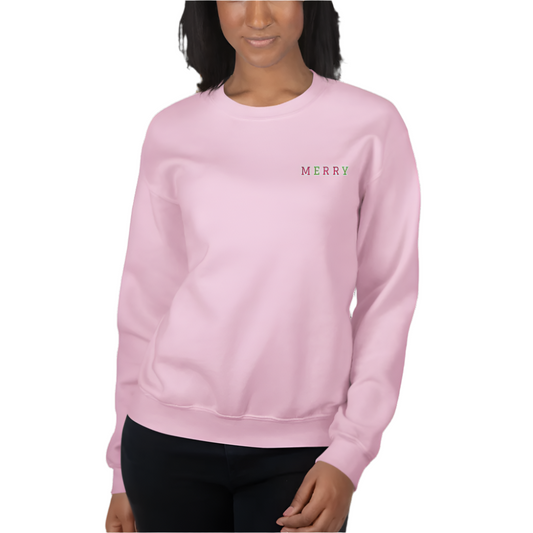 merry embroidered sweatshirt