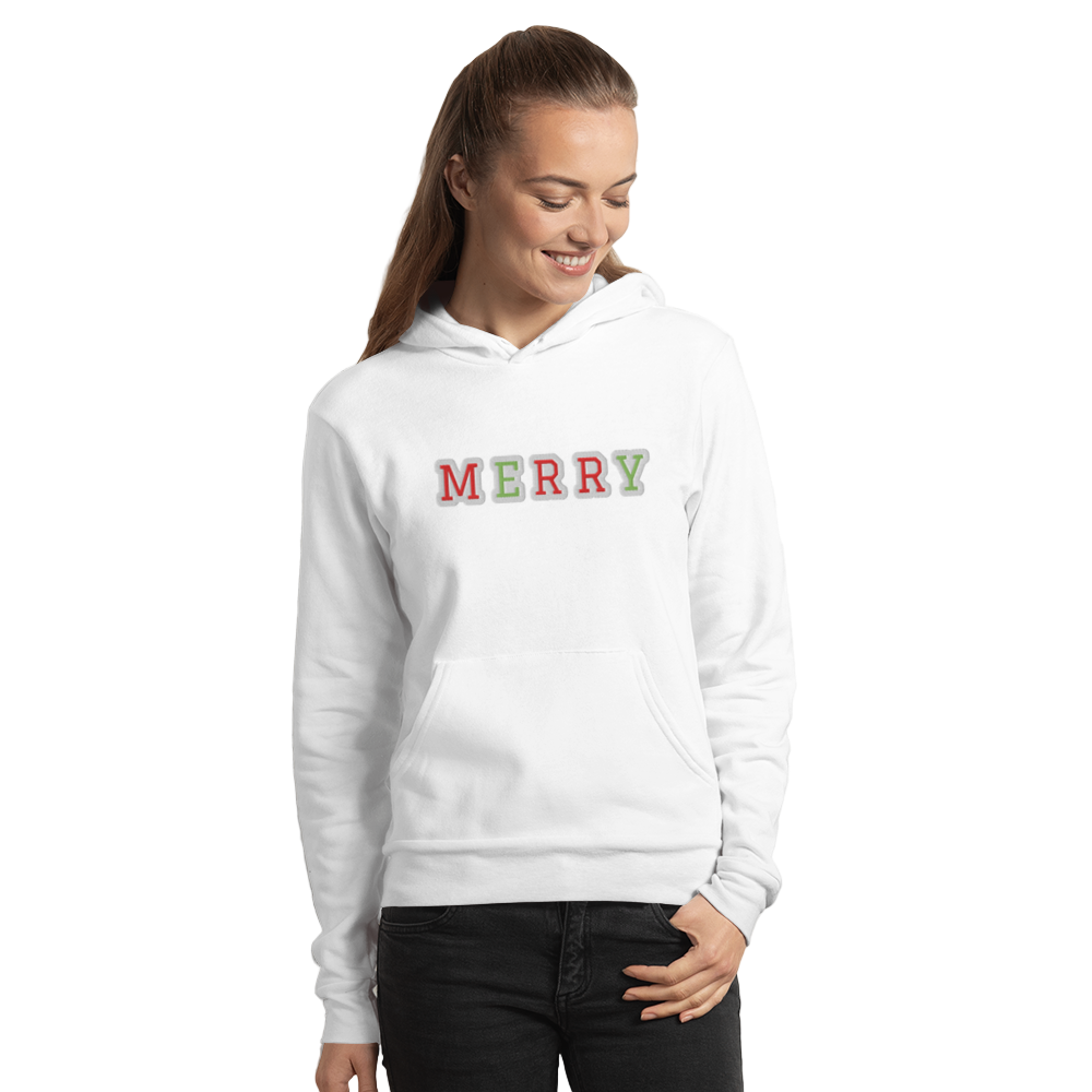 merry embroidered lightweight hoodie