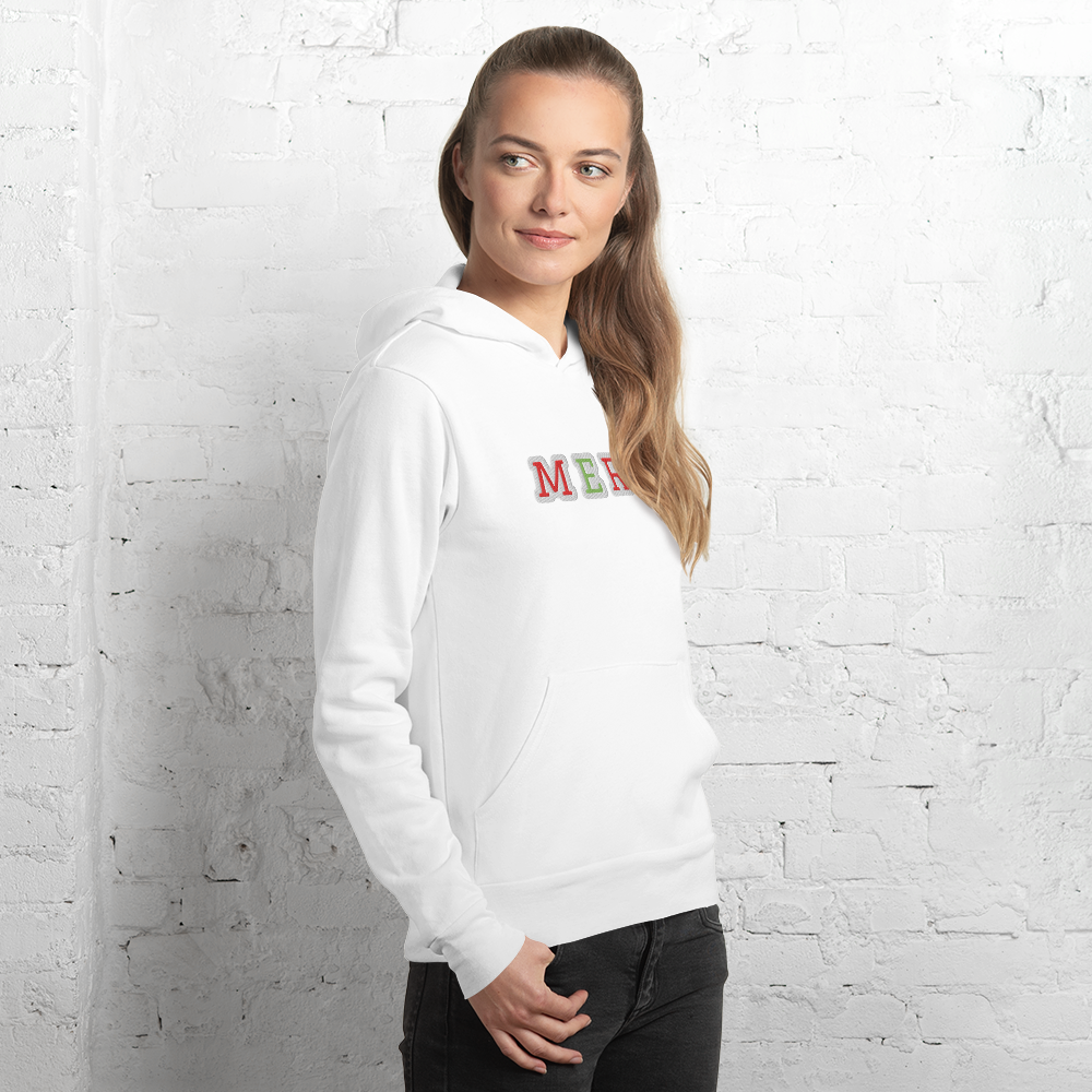 merry embroidered lightweight hoodie